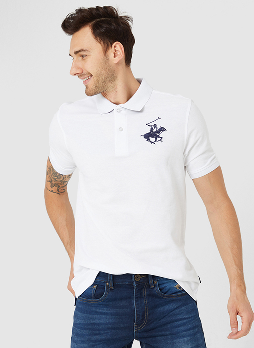Logo Embroidered Short Sleeves Polo T-Shirt