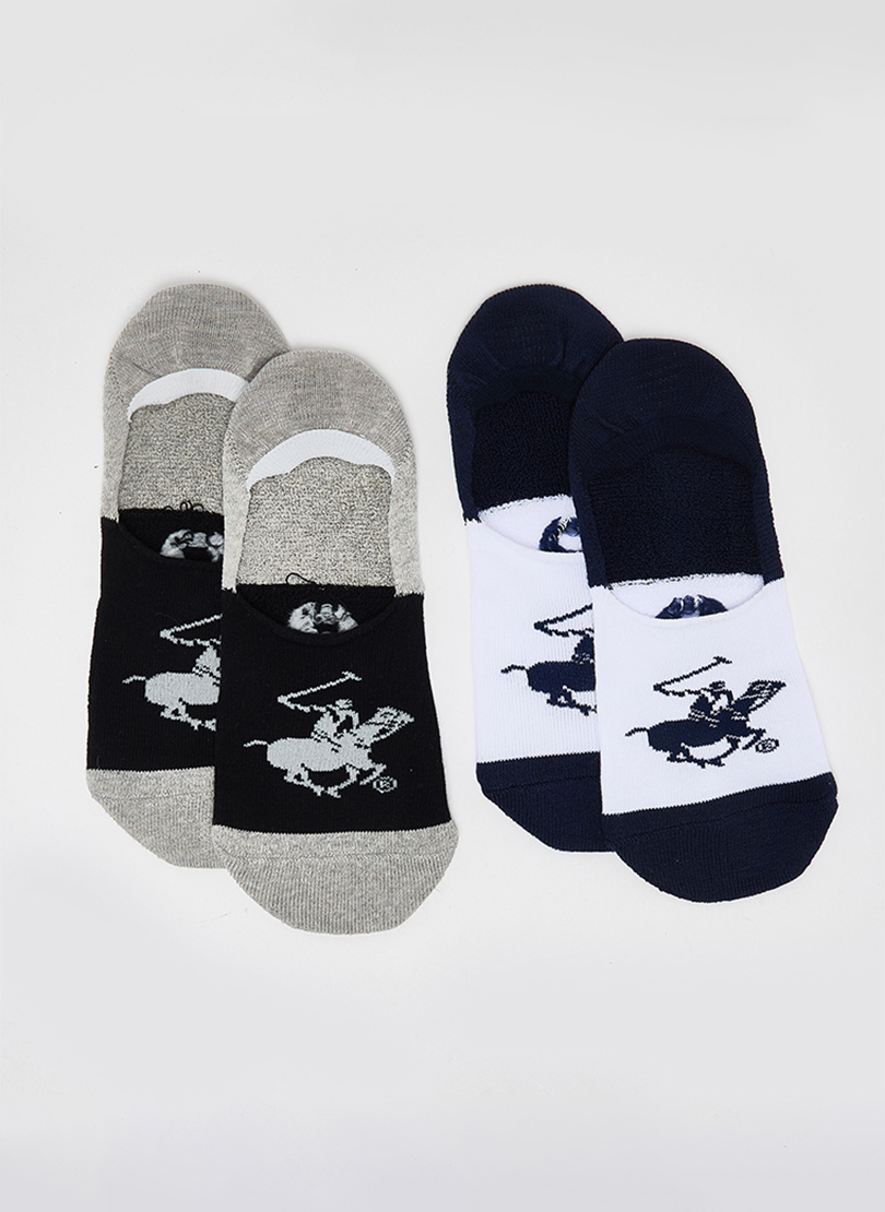 Pack of 2 Logo Printed No Show Socks