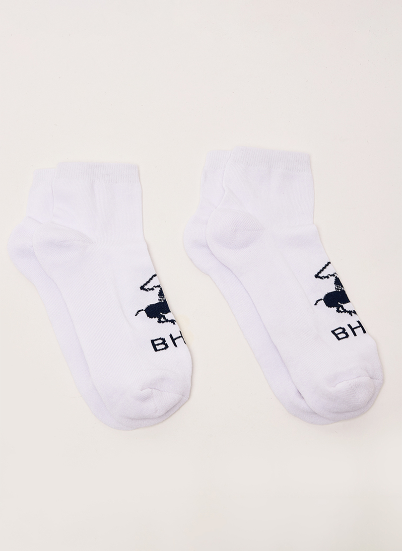 Pack of 2 Logo Printed Ankle Socks