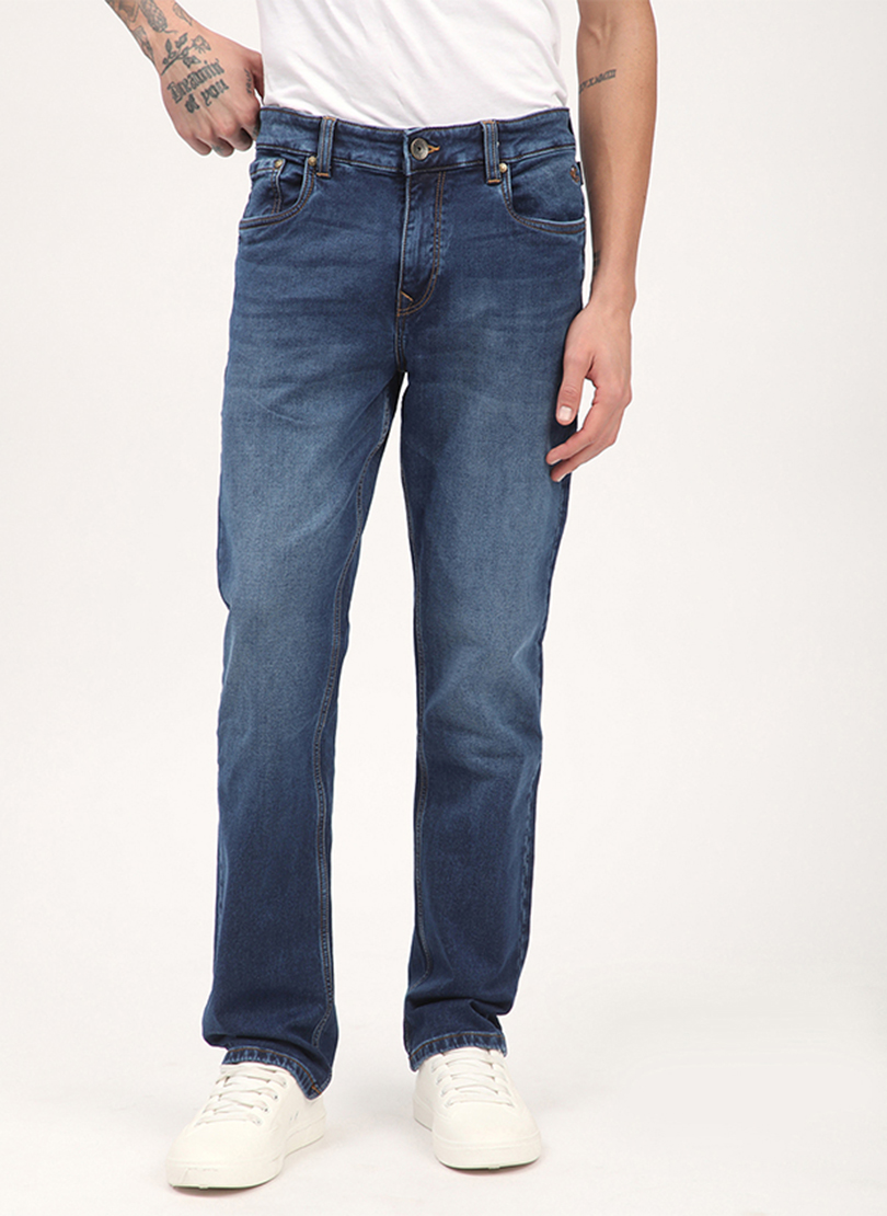 Faded Mid Rise Slim Fit Jeans
