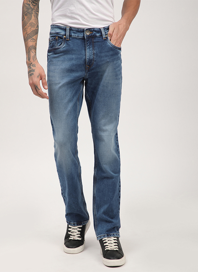 Faded Mid Rise Slim Fit Jeans