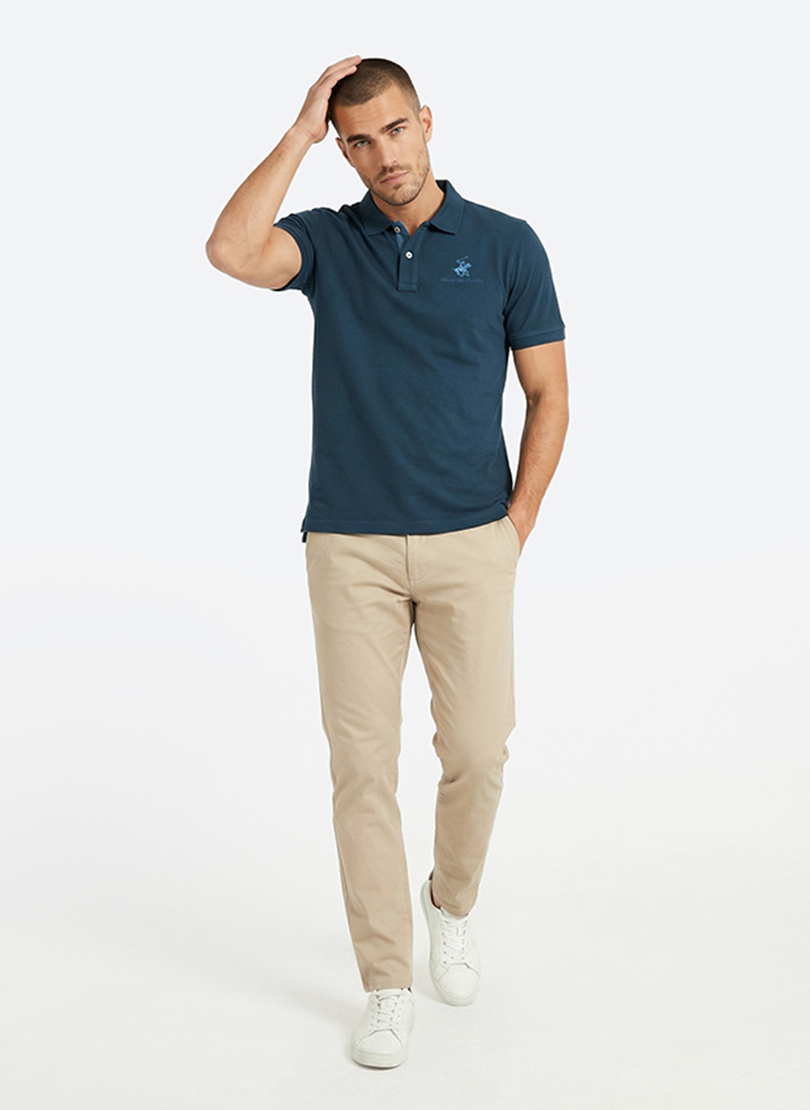 Logo Detail Core Pique Polo T-Shirt