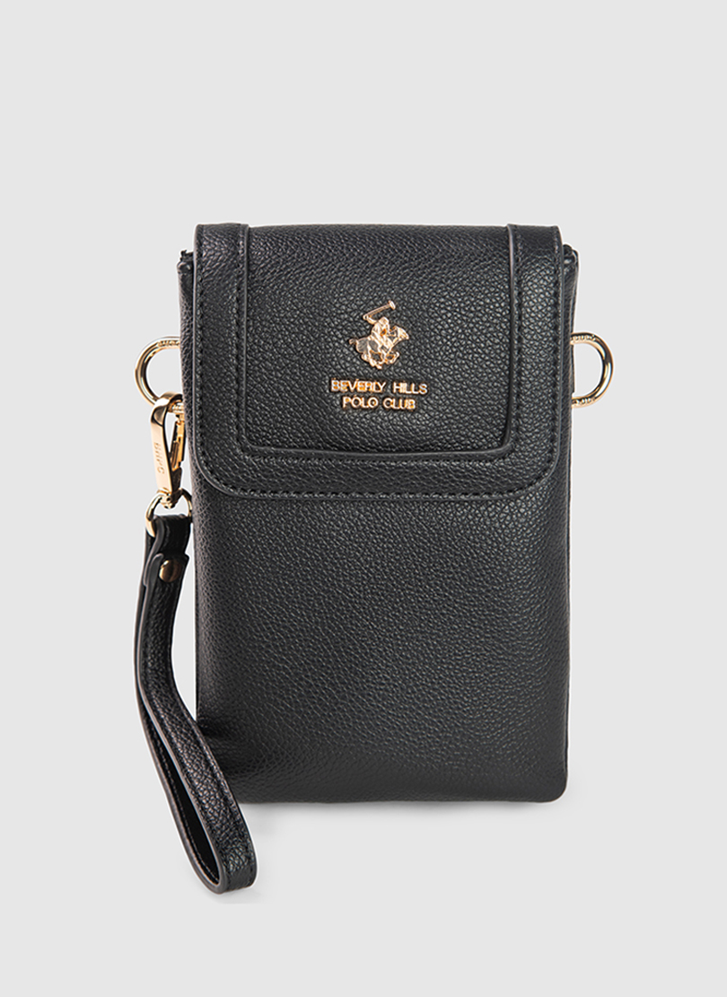 Logo Detail Flap Phone Crossbody Bag
