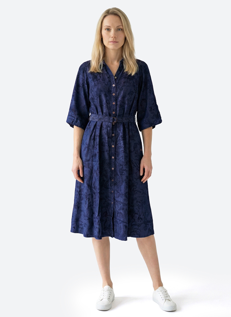 Floral Printed Short Sleeves Shirt Dress