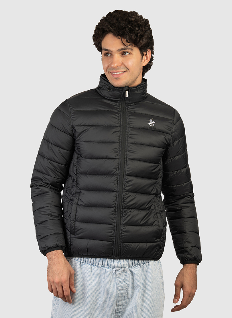 Logo Detail Zip-Through Puffer Jacket