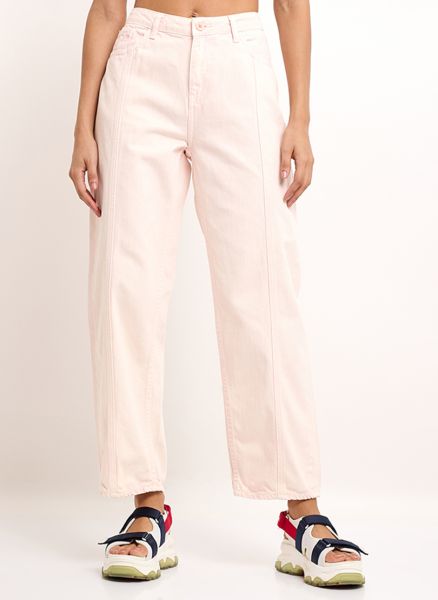 Washed High Waist Straight Fit Jeans